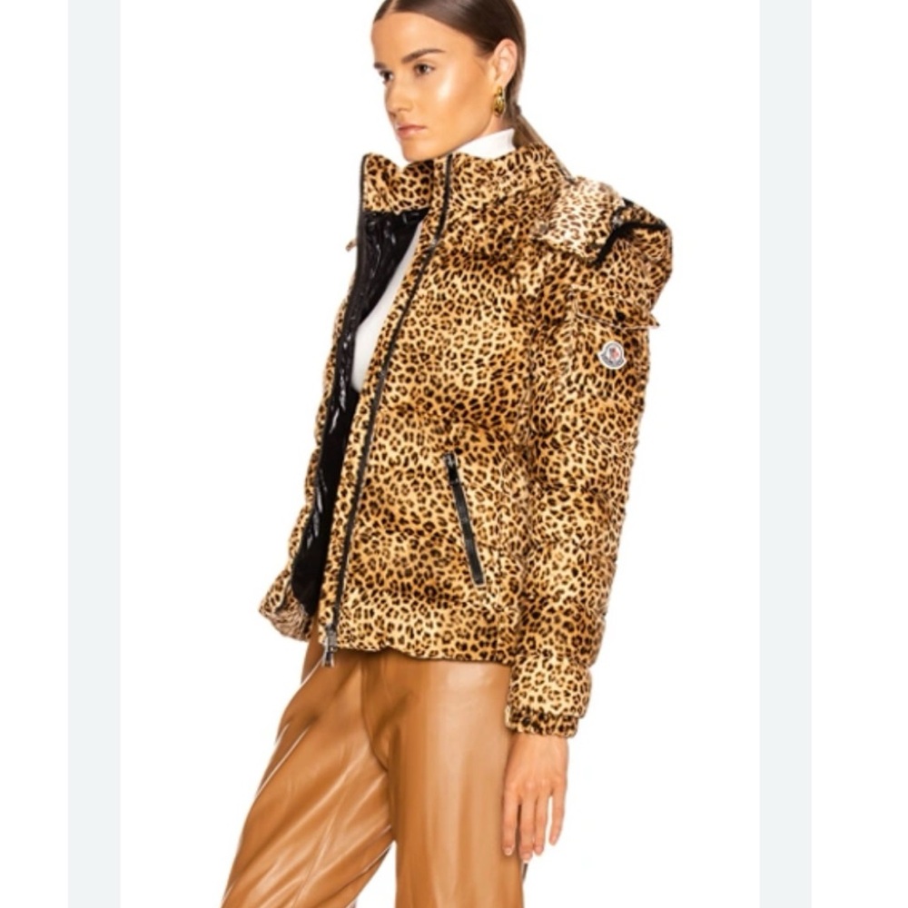 Moncler Bady Leopard Print Down Coat Size 00 - image 3